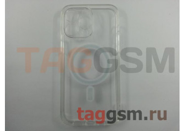 Задняя накладка для iPhone 14 Pro Max (прозрачная, с магнитом, с защитой камеры) MagSafe