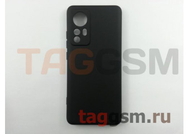 Задняя накладка для Xiaomi 12 / 12X 5G (силикон, с защитой камеры, черная (Full Case))