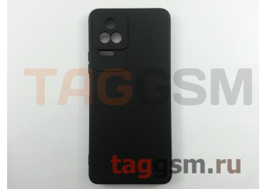 Задняя накладка для Xiaomi Poco F4 / Redmi K40S (силикон, с защитой камеры, черная (Full Case))