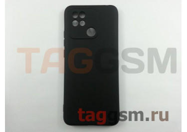 Задняя накладка для Xiaomi Redmi 10C (силикон, с защитой камеры, черная (Full Case))