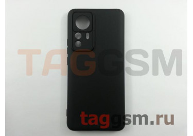 Задняя накладка для Xiaomi 12T Pro 5G (силикон, с защитой камеры, черная (Full Case))