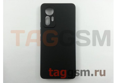 Задняя накладка для Xiaomi 12 Lite 5G (силикон, с защитой камеры, черная (Full Case))