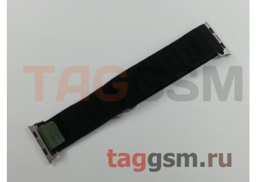 Ремешок для Apple Watch 38mm / 40mm / 41mm (полиэстер, Alpine loop, черный / зеленый)
