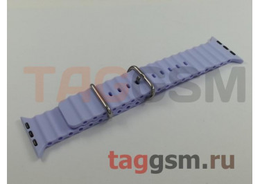 Ремешок для Apple Watch 42mm / 44mm / 45mm / 49mm (силикон, Ocean band. рифленый, пурпурный)