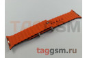 Ремешок для Apple Watch 38mm / 40mm / 41mm (силикон, Ocean band. рифленый, черный / оранжевый)