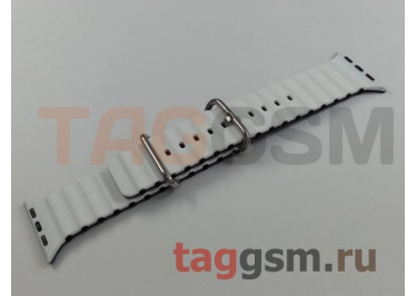 Ремешок для Apple Watch 38mm / 40mm / 41mm (силикон, Ocean band. рифленый, белый / черный)