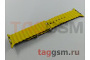 Ремешок для Apple Watch 42mm / 44mm / 45mm / 49mm (силикон, Ocean band. рифленый, черный / желтый)