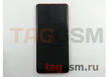 Дисплей для Samsung  SM-G975 Galaxy S10 Plus + тачскрин + рамка (красный), ОРИГ100%
