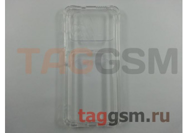 Задняя накладка для Xiaomi Poco M4 Pro 4G (силикон, с защитой камеры, с визитницей, прозрачная (Full TPU Case)) Armor series