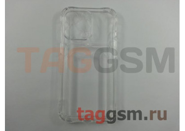 Задняя накладка для iPhone 13 Pro (силикон, с защитой камеры, с визитницей, прозрачная (Full TPU Case)) Armor series