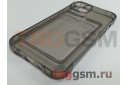 Задняя накладка для iPhone 13 (силикон, с защитой камеры, с визитницей, прозрачно-черная (Full TPU Case)) Armor series