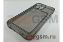 Задняя накладка для iPhone 13 Pro (силикон, с защитой камеры, с визитницей, прозрачно-черная (Full TPU Case)) Armor series