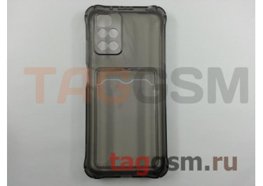 Задняя накладка для Xiaomi Redmi 10 (силикон, с защитой камеры, с визитницей, прозрачно-черная (Full TPU Case)) Armor series