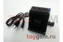 Зарядное устройство F8 QC3.0 (3 USB порта,3 Type-C порта,беспроводная зарядка (Qi,Iwatch,AirPods-ec) 80w),(черный)