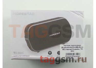 Колонка портативная (Bluetooth+AUX+USB+Micro SD) (черная) Hopestar, T6 MINI