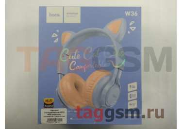 Наушники полноразмерные HOCO W36 (микрофон, сиреневые) Cute Cat Ears