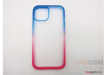 Задняя накладка для iPhone 14 (пластик, силикон, красно-сине-фиолетовая (Gradient)) HOCO