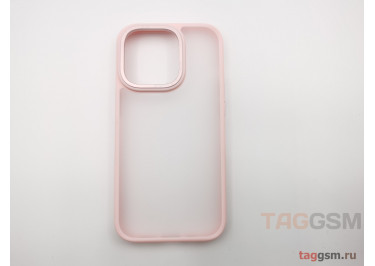 Задняя накладка для iPhone 14 Pro (пластик, силикон, матовая, розовая вставка) HOCO