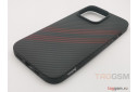 Задняя накладка для iPhone 14 Pro (пластик, под карбон, черная с красной вставкой) HOCO