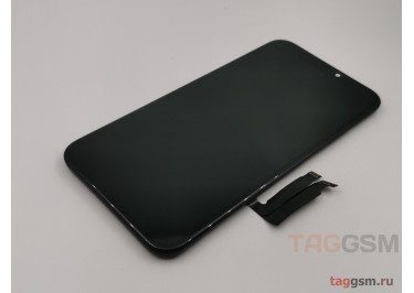 Дисплей для iPhone XR + тачскрин + задняя металлическая рамка (черный), RJ