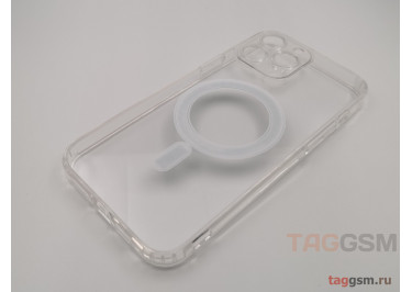 Задняя накладка для iPhone 13 Pro Max (прозрачная, с магнитом, с защитой камеры) MagSafe