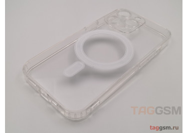 Задняя накладка для iPhone 13 Pro (прозрачная, с магнитом, с защитой камеры) MagSafe