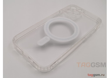 Задняя накладка для iPhone 12 Pro (прозрачная, с магнитом, с защитой камеры) MagSafe