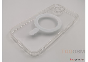 Задняя накладка для iPhone 13 (прозрачная, с магнитом, с защитой камеры) MagSafe