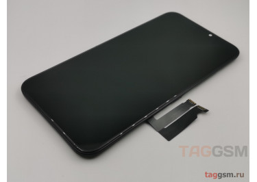 Дисплей для iPhone XR + тачскрин + задняя металлическая рамка (черный), GX