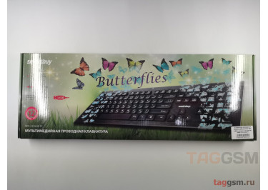Клавиатура проводная Smartbuy Butterflies 223 USB (черная с рисунком) (SBK-223U-B-FC)