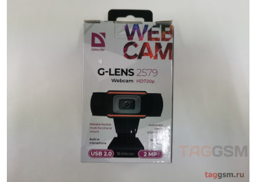 Веб-камера Defender G-lens 2579 (встроенный микрофон, HD 720p, USB2.0, Jack 3.5mm, чёрная)
