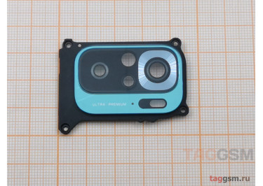 Стекло задней камеры для Xiaomi Poco M5s в рамке (синий)