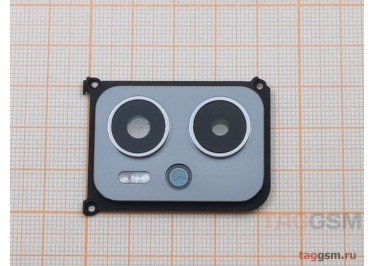 Стекло задней камеры для Xiaomi Poco X4 GT в рамке (черный)