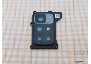 Стекло задней камеры для Xiaomi Redmi 10 Prime в рамке (черный)