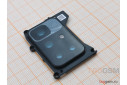 Стекло задней камеры для Xiaomi Redmi 10 Prime в рамке (черный)