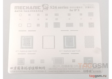 Трафарет BGA CPU Mechanic S24 для iPhone X (T0.10mm)