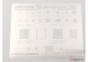 Трафарет BGA CPU Mechanic S24 для iPhone XR / XS / XS Max (T0.08mm)