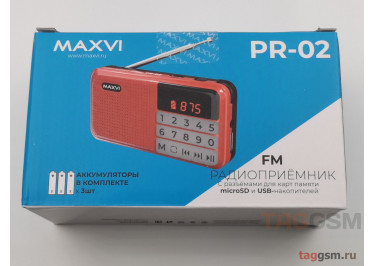 Радиоприемник Maxvi PR-02 Black (FM, USB, MicroSD, AUX, цифровой тюнер, 3W)