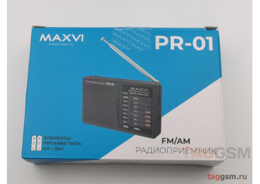 Радиоприемник Maxvi PR-01 Black (AM\FM, аналоговый тюнер, 2хАА)