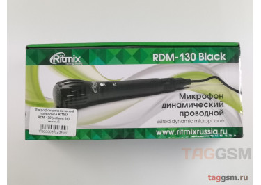 Микрофон динамический проводной RITMIX RDM-130 (кабель 3м), черный