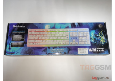 Клавиатура проводная Defender White GK-172 USB (радужная подсветка, белая)