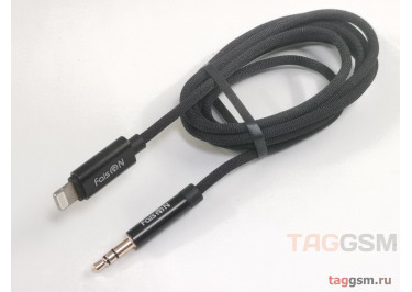 Аудио-кабель AUX 3.5mm - Lightning (черный) (1,2м) Faison K-Y17
