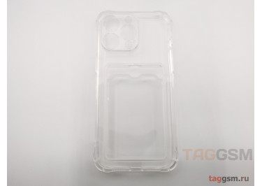 Задняя накладка для iPhone 15 Pro Max (силикон, с защитой камеры, с визитницей, прозрачная (Full TPU Case)) Armor series