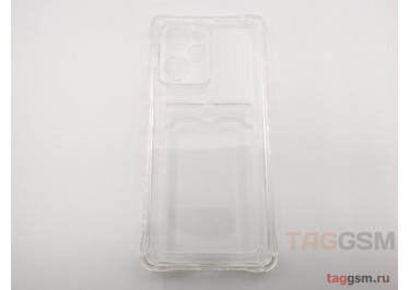 Задняя накладка для Xiaomi Poco X5 Pro 5G (силикон, с защитой камеры, с визитницей, прозрачная (Full TPU Case)) Armor series