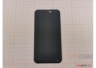 Пленка / стекло на дисплей для iPhone 15 (Gorilla Glass) 5D (Анти-шпион) (черный), техпак