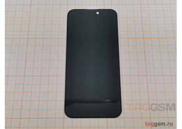 Пленка / стекло на дисплей для iPhone 15 Pro (Gorilla Glass) 5D (Анти-шпион) (черный), техпак