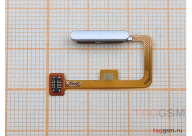 Шлейф для Xiaomi Mi 11 Lite 4G + кнопка включения + сканер отпечатка пальца (серебро)