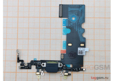 Шлейф для iPhone SE (2022) + разъем зарядки  + микрофон (черный)
