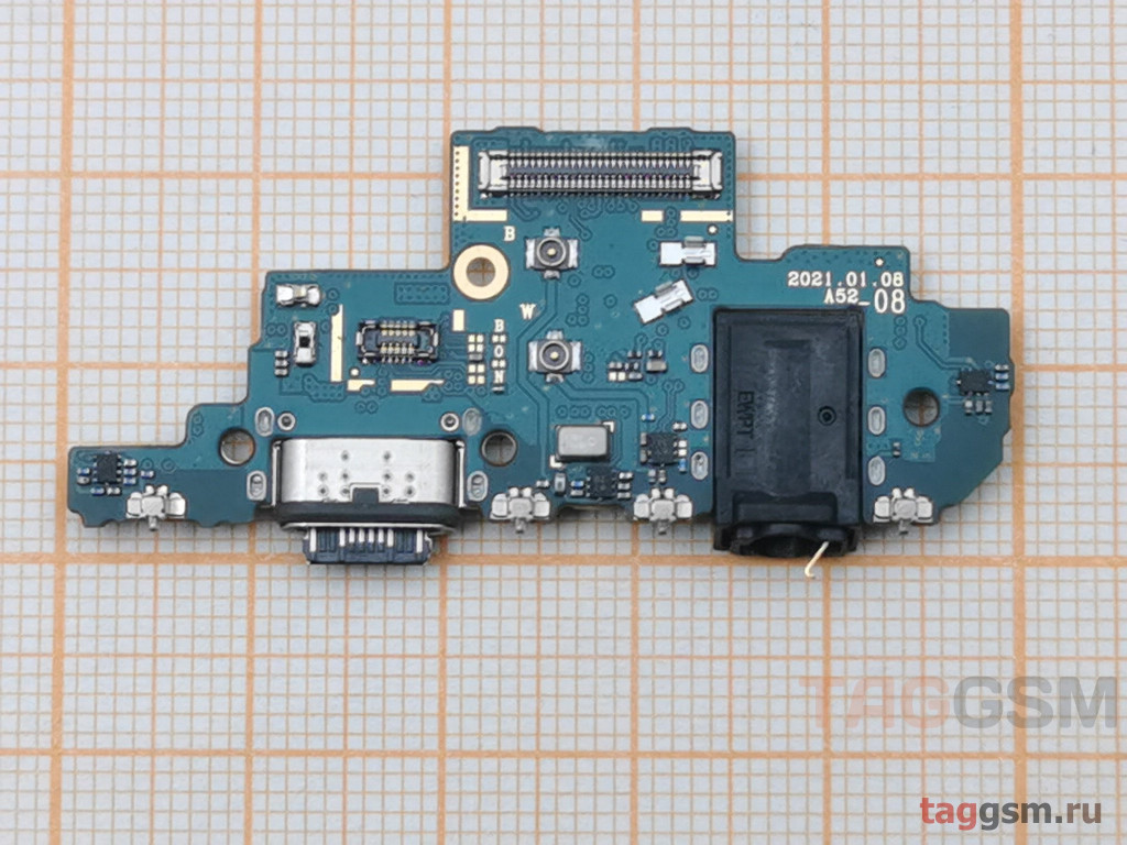 Шлейф для Samsung A525 Galaxy A52 (2021) + разъем зарядки + разъем ...