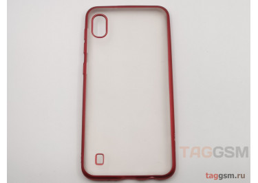 Задняя накладка для Samsung A10 / A105 Galaxy A10 (2019) (силикон, прозрачная, с красной окантовкой (Stylish)) Faison